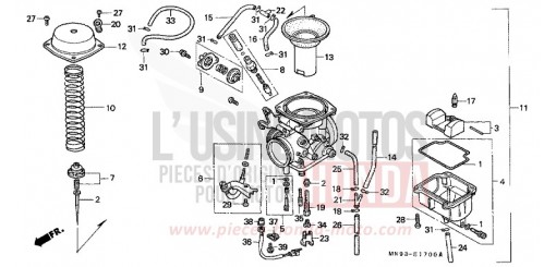 CARBURATEUR NX650J de 1988